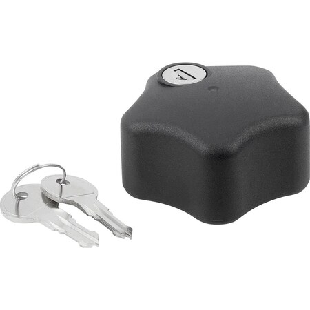 Kipp Five Lobe Grip Lockable, D1=68 D=M08, Plastic Black Grey, Comp:Steel K1378.6808